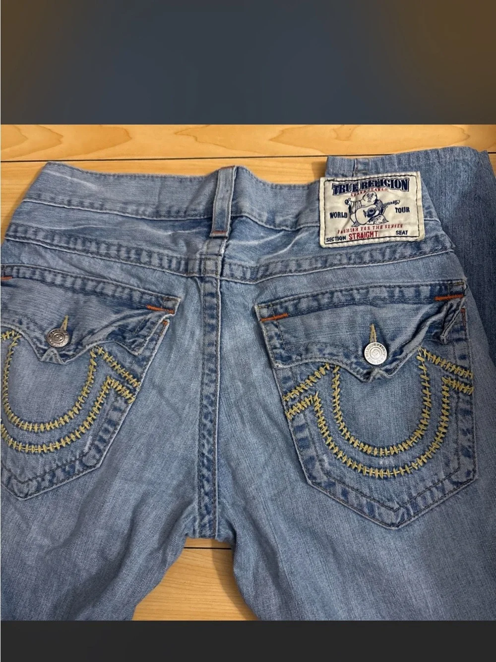 True Religion Men's Straight Medium Blue Denim Jeans